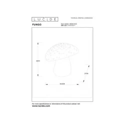 Lucide FUNGO Tafellamp-Mat Go.-1xE14-25W-Porsel.