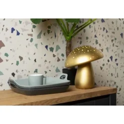 Lucide FUNGO Tafellamp-Mat Go.-1xE14-25W-Porsel.