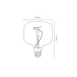 Lucide G118 - Filament lamp - Ø 11,8 cm - LED Dimb. - E27 - 1x4W 2200K - Zwart Lucide