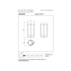 Lucide GARLAND Plafonnière Buiten-Zwart-Ø15,1-1xE27-20W