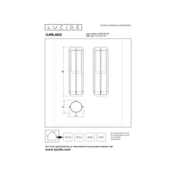 Lucide GARLAND Tafellamp Buiten-Zwart-Ø15,1-1xE27-20W