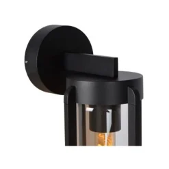 Lucide GARLAND Wandlamp Buiten-Zwart-1xE27-20W-IP44-Glas