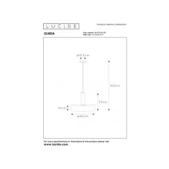 Lucide GIADA - Hanglamp - Ø 40 cm - 1xE27 - Mat Goud / Messing