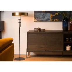 Lucide GIADA - Vloerlamp - Ø 45 cm - 2xE27 - Mat Goud / Messing