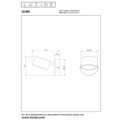 Lucide GIAN - Wandlamp - LED Dimb. - Taupe