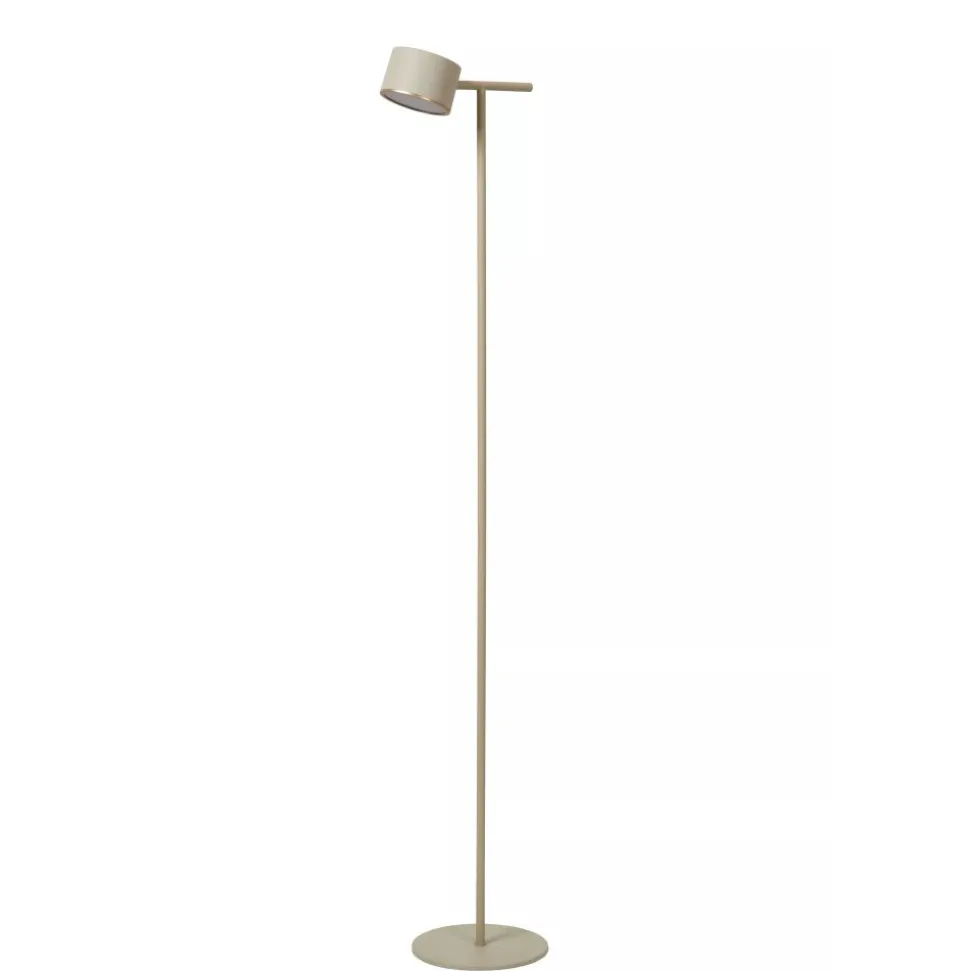 Lucide GIAN Vloerlamp-Taupe-LED Dimb.-8W-2700K-12V-Metaal