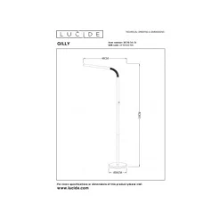 Lucide GILLY Leeslamp-Wit-LED Dimb.-3W-2700K-Metaal