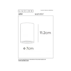 Lucide GIPSY - Plafondspot - Ø 7 cm - 1xGU10 - Wit