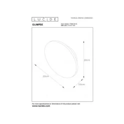 Lucide GLIMPSE - Wandlamp - Ø 22 cm - LED - 1x5W 3000K - Mat Goud / Messing