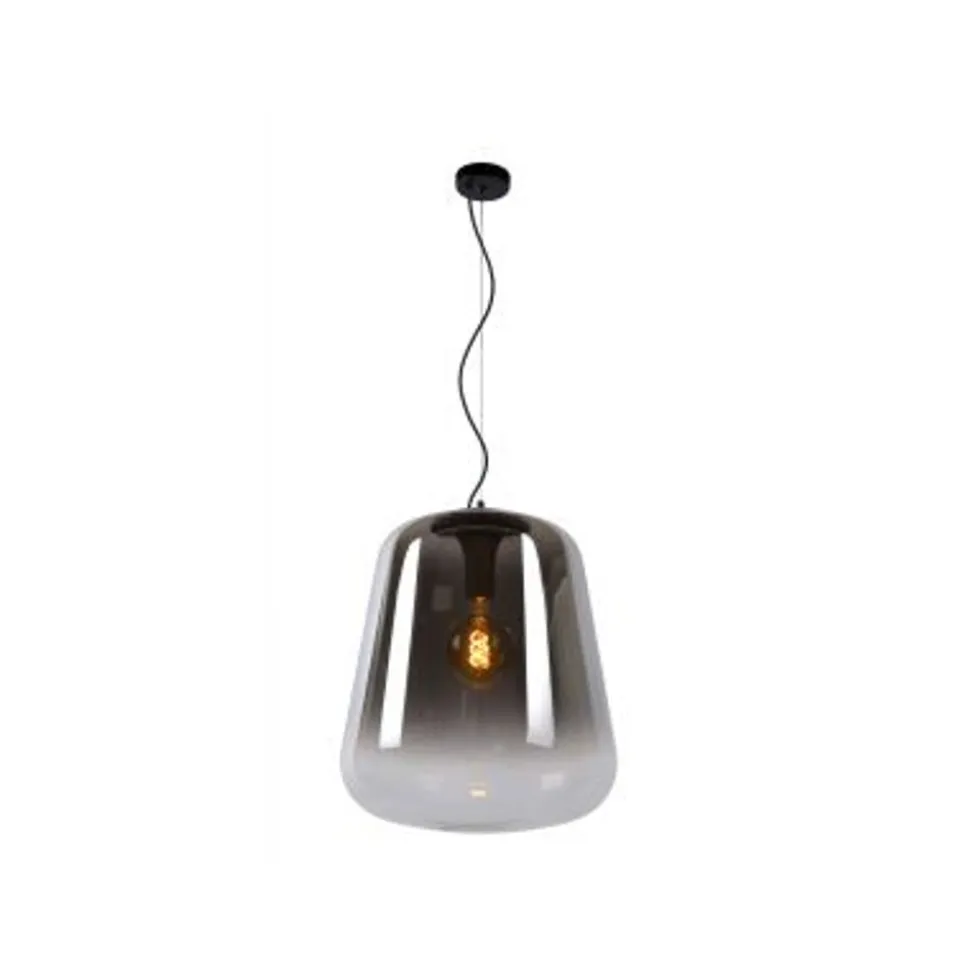 Lucide GLORIO Hanglamp-Zwart-Ø45-1xE27-60W-Glas