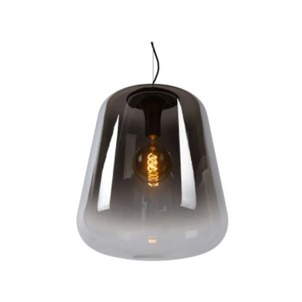 Lucide GLORIO Hanglamp-Zwart-Ø45-1xE27-60W-Glas