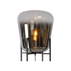 Lucide GLORIO Vloerlamp-Zwart-Ø45-1xE27-60W-Glas