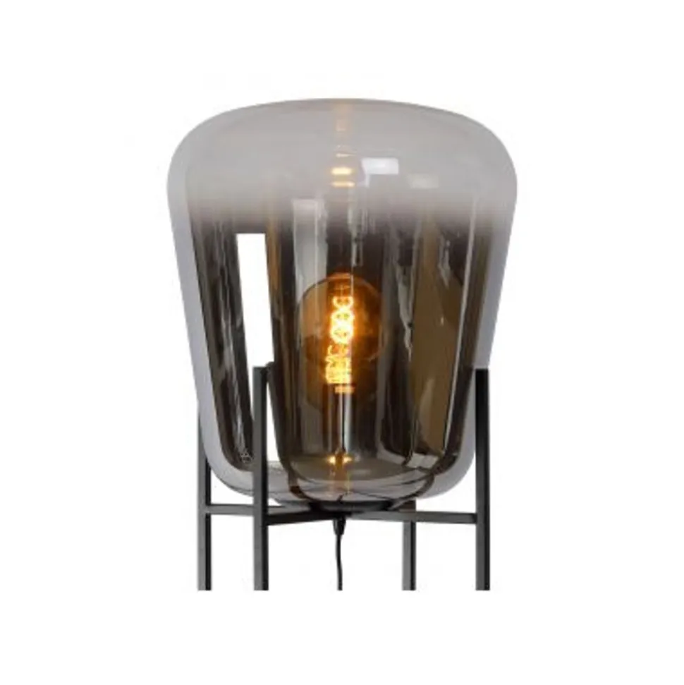 Lucide GLORIO Vloerlamp-Zwart-Ø45-1xE27-60W-Glas