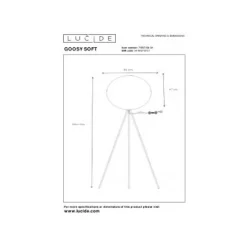 Lucide GOOSY SOFT - Vloerlamp - Ø 50 cm - 1xE27 - Wit