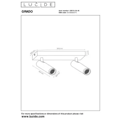 Lucide GRADO - Plafondspot - 2xGU10 (MR11) - Grijs ijzer