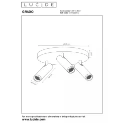 Lucide GRADO - Plafondspot - Ø 25 cm - 3xGU10 (MR11) - Taupe