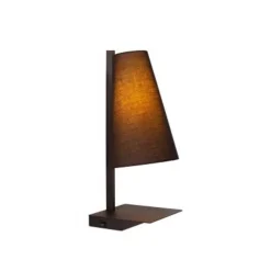 Lucide GREGORY Bedlamp-Zwart-1xE27-60W-Met USB oplaadpunt