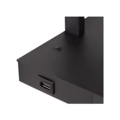 Lucide GREGORY Bedlamp-Zwart-1xE27-60W-Met USB oplaadpunt