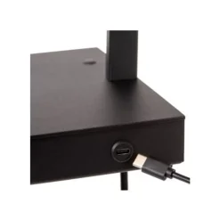 Lucide GREGORY Bedlamp-Zwart-1xE27-60W-Met USB oplaadpunt