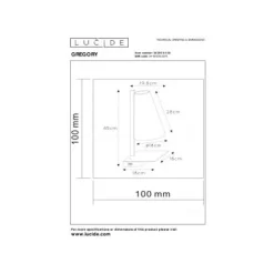 Lucide GREGORY Bedlamp-Zwart-1xE27-60W-Met USB oplaadpunt