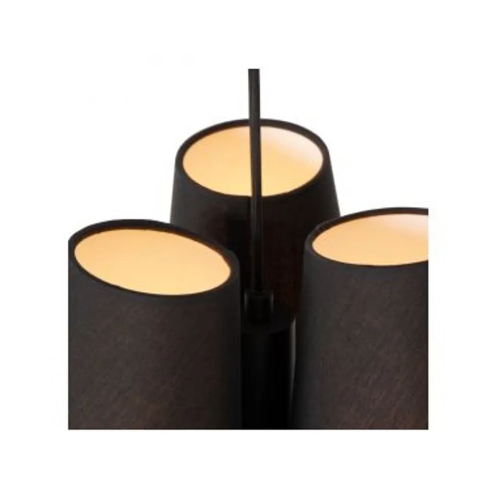 Lucide GREGORY Hanglamp-Zwart-Ø34,3-3xE27-60W-Staal