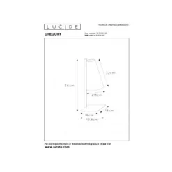 Lucide GREGORY Tafellamp-Zwart-1xE27-60W-Staal