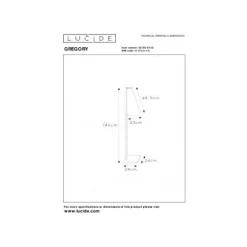 Lucide GREGORY Vloerlamp-Beige-1xE27-60W-Staal