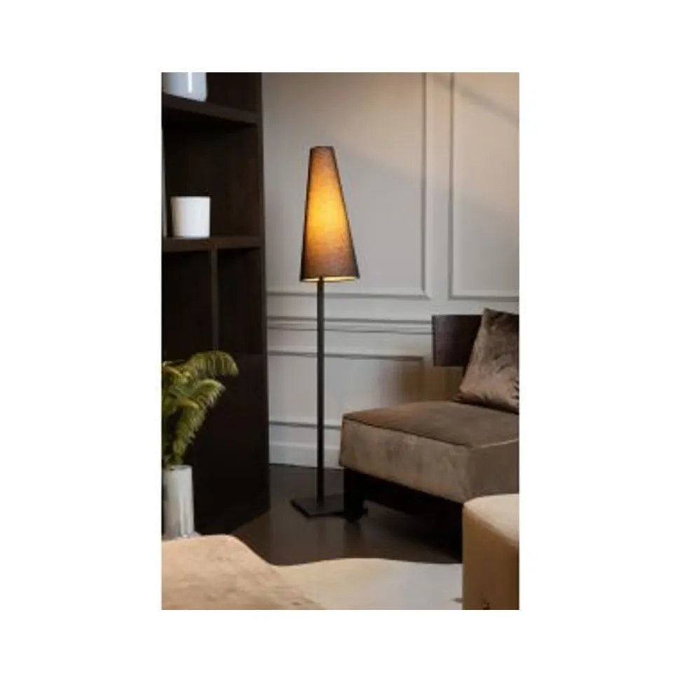 Lucide GREGORY Vloerlamp-Zwart-1xE27-60W-Staal