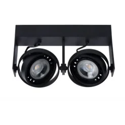 Lucide GRIFFON - Plafondspot - LED Dim to warm - GU10 - 2x12W 2200K/3000K - Zwart Lucide