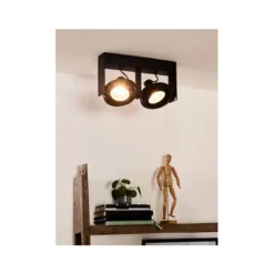 Lucide GRIFFON - Plafondspot - LED Dim to warm - GU10 - 2x12W 2200K/3000K - Zwart Lucide