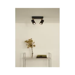 Lucide GRONY - Plafondspot - LED Dim to warm - GU10 - 2x5W 2200K/3000K - Zwart