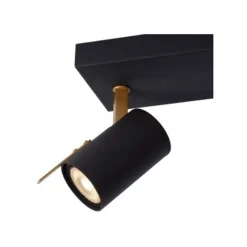 Lucide GRONY - Plafondspot - LED Dim to warm - GU10 - 2x5W 2200K/3000K - Zwart