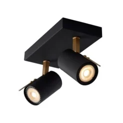 Lucide GRONY - Plafondspot - LED Dim to warm - GU10 - 2x5W 2200K/3000K - Zwart