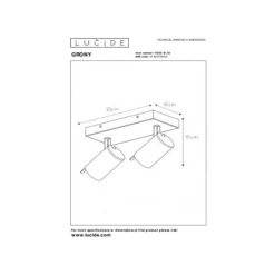 Lucide GRONY - Plafondspot - LED Dim to warm - GU10 - 2x5W 2200K/3000K - Zwart