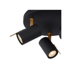 Lucide GRONY - Plafondspot - LED Dim to warm - GU10 - 3x5W 2200K/3000K - Zwart