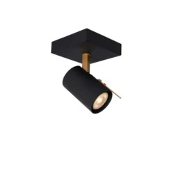 Lucide GRONY - Wandspot - LED Dim to warm - GU10 - 1x5W 2200K/3000K - Zwart