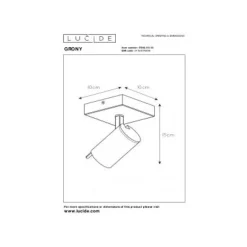 Lucide GRONY - Wandspot - LED Dim to warm - GU10 - 1x5W 2200K/3000K - Zwart