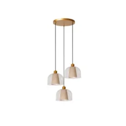 Lucide GUNHILD Hanglamp-Transp.-3xE27-60W-Glas