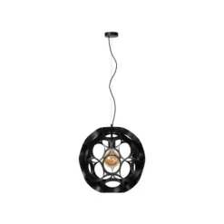 Lucide HANNELOR. Hanglamp-Zwart-Ø40-1xE27-40W-Metaal