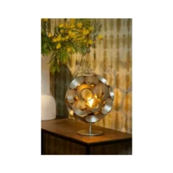 Lucide HANNELOR. Tafellamp-Mat Go.-Ø25-1xE27-40W-Metaal