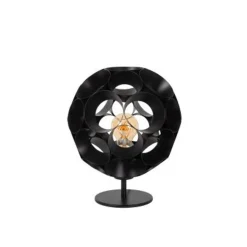 Lucide HANNELOR. Tafellamp-Zwart-Ø25-1xE27-40W-Metaal