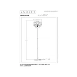 Lucide HANNELOR. Vloerlamp-Mat Go.-Ø30-1xE27-40W-Metaal