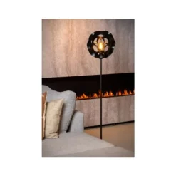 Lucide HANNELOR. Vloerlamp-Zwart-Ø30-1xE27-40W-Metaal