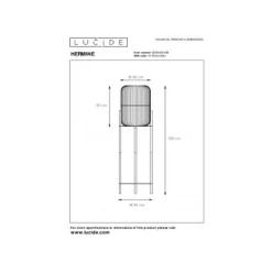 Lucide HERMINE - Vloerlamp - Ø 30 cm - 1xE27 - Zwart