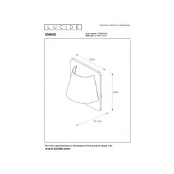 Lucide IDAHO - Wandlamp - 1xE14 - Grijs Lucide