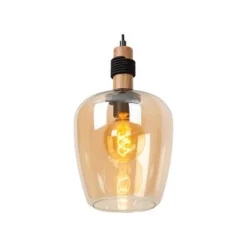 Lucide ILONA Hanglamp-Amber-Ø22-1xE27-40W-Glas