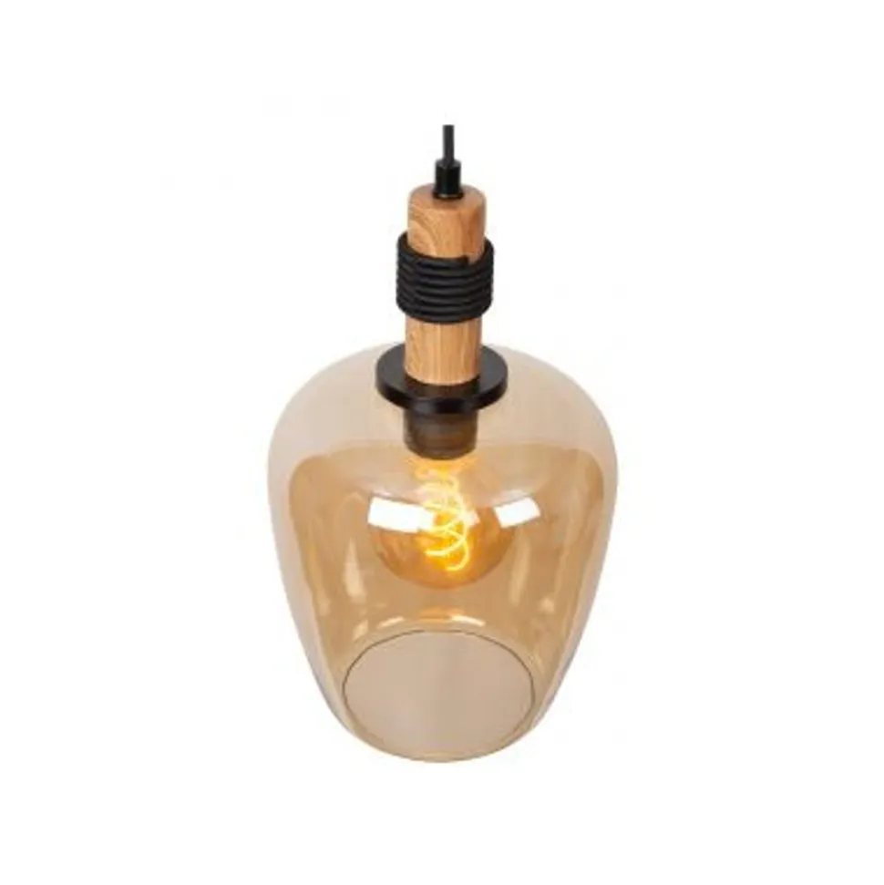 Lucide ILONA Hanglamp-Amber-Ø22-1xE27-40W-Glas