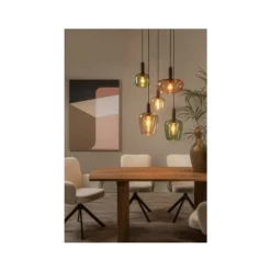 Lucide ILONA Hanglamp-Zwart-5xE27-40W-Glas