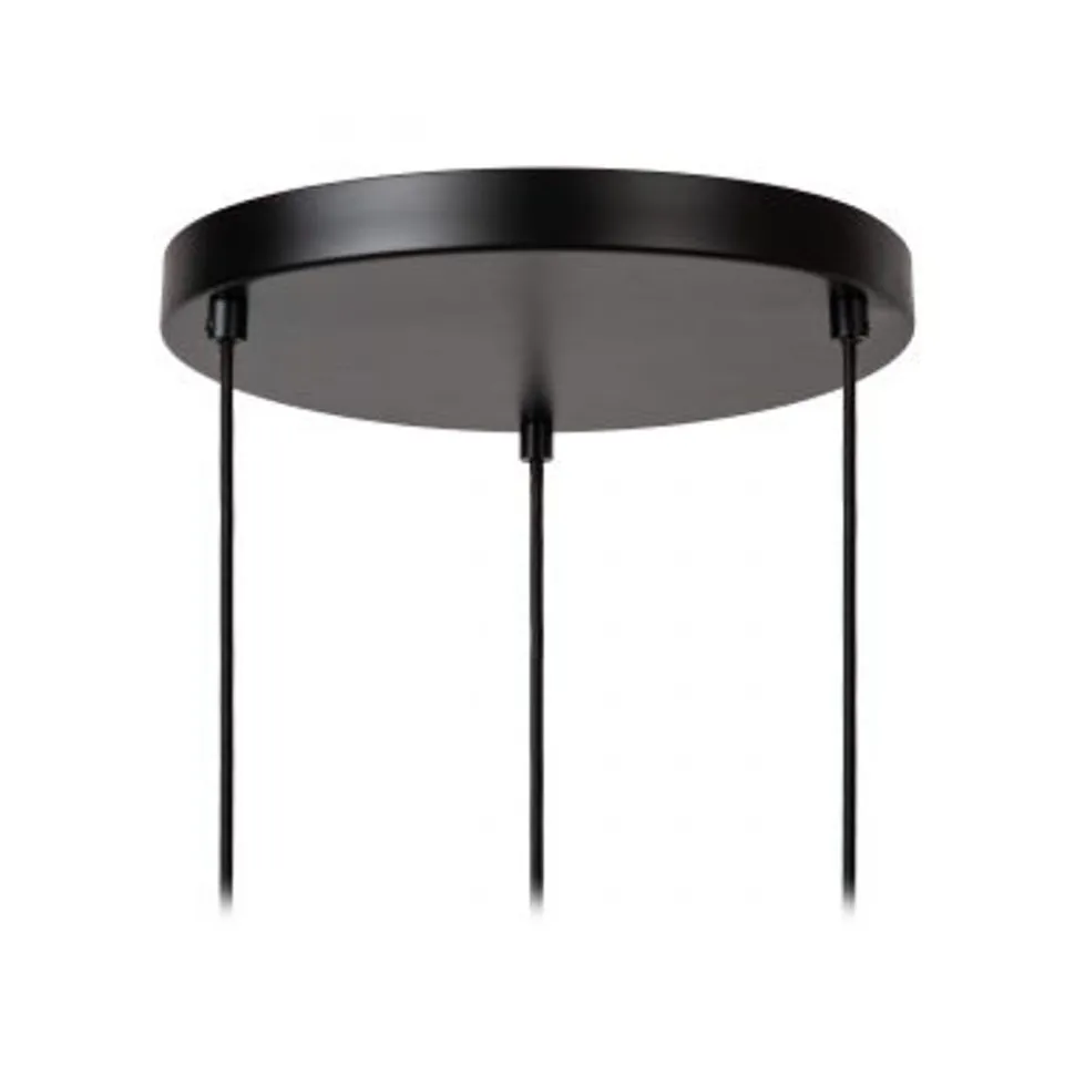 Lucide ILONA Hanglamp-Zwart-3xE27-40W-Glas