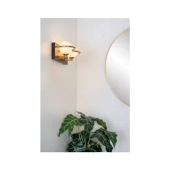 Lucide ISOBEL Wandlamp Badk.-Zwart-2xG9-33W-IP44-Glas